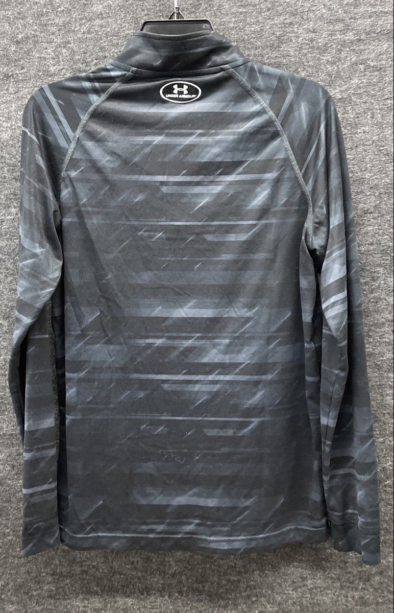 Under Armour Men's HeatGear Loose 1/4 Zip Pullover Gray Abstract Print Sz SM