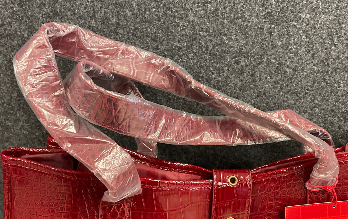 Elizabeth Arden Red Faux Croc Embossed Tote Bag Handbag NWT