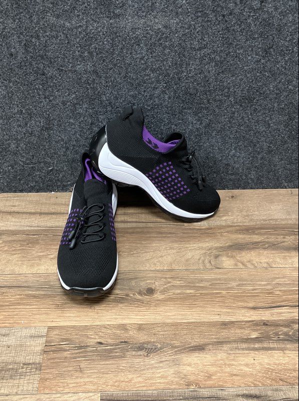 Comfort Wear Ortho Stretch Cushion Black Purple Sneakers Women's Size 8 EU 39