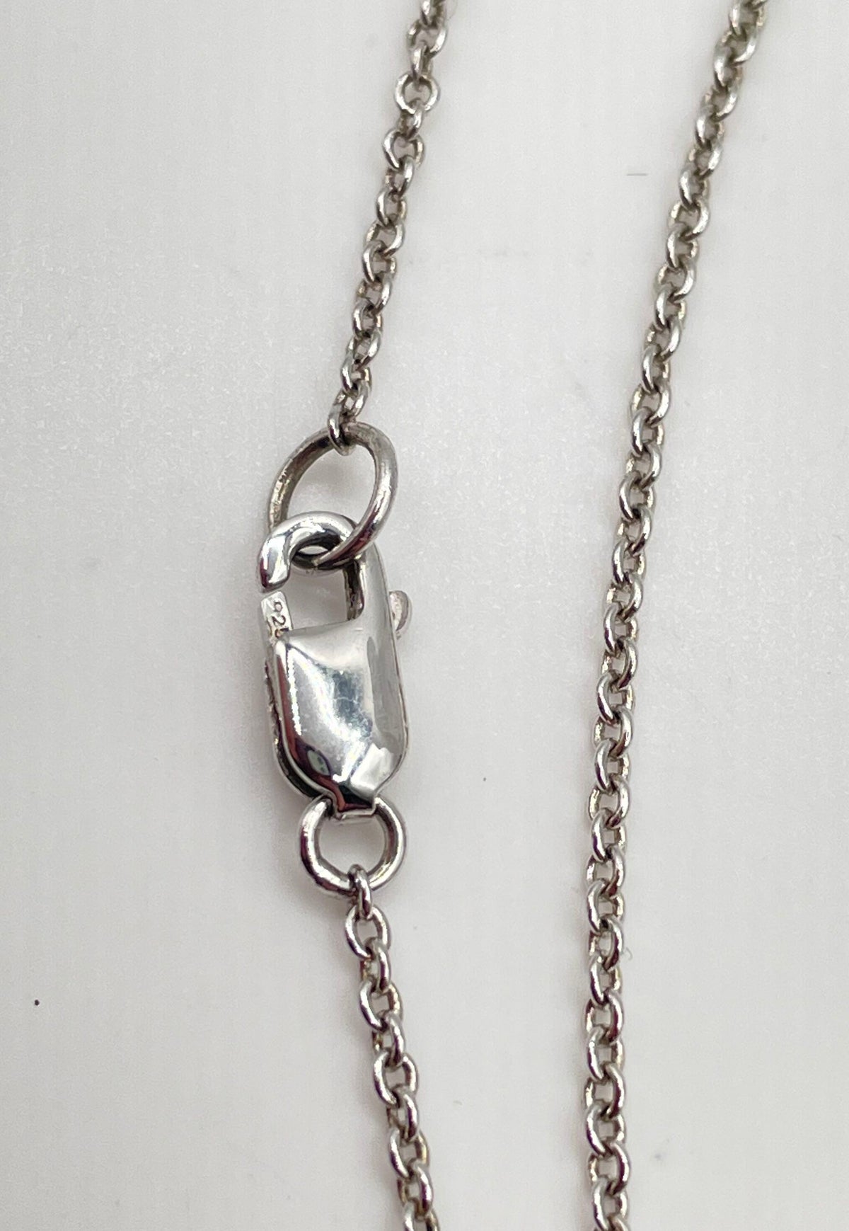 925 Sterling Silver Open Heart Pearl Lariat Necklace 5.1g