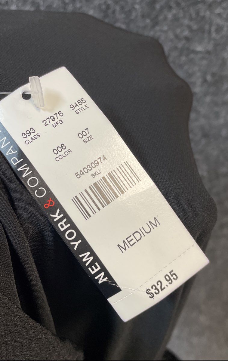New York & Company Women's Black Draped Stretch Jersey Maxi Skirt Size M NWT