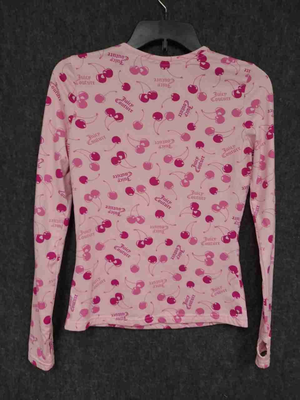 Juicy Couture Women's Pink Cherry Print Sleepwear Pajama Set Top Leggings Sz S