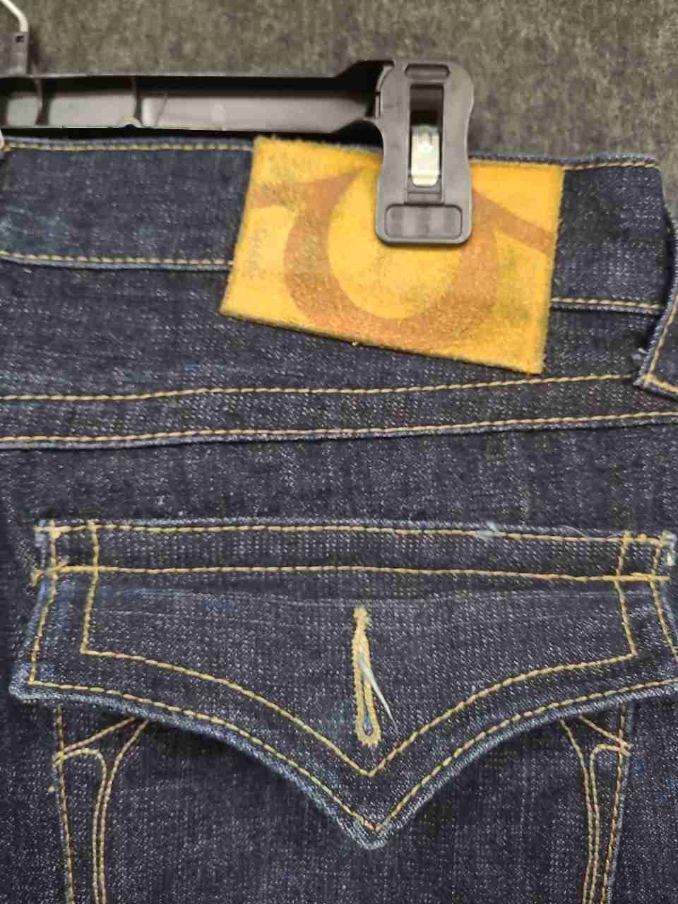 Vintage Y2K True Religion Men's Dark Blue Straight Leg Denim Jeans USA Made 36