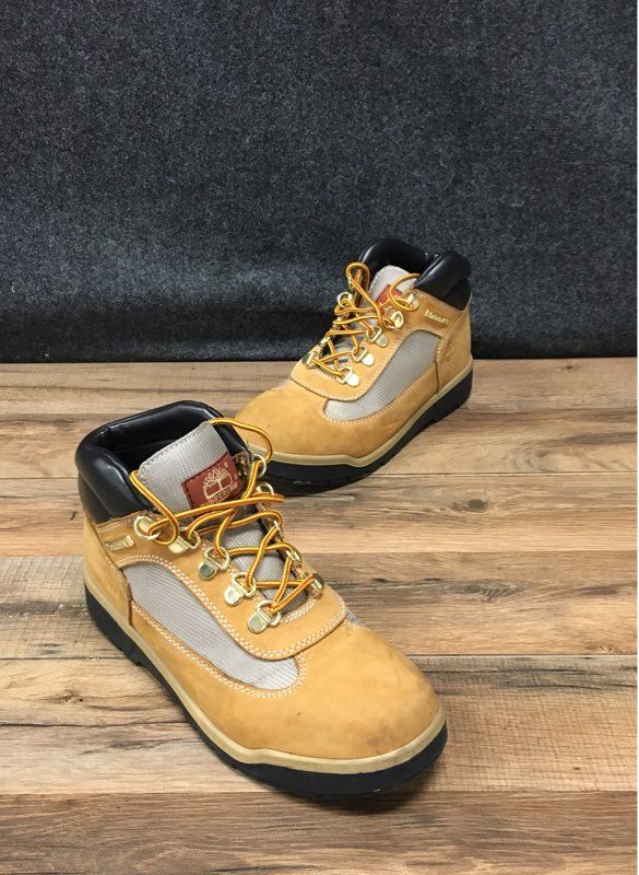 Timberland Field Boot Wheat Canvas Nubuck Boys Hiking Outdoor Boots Size 5