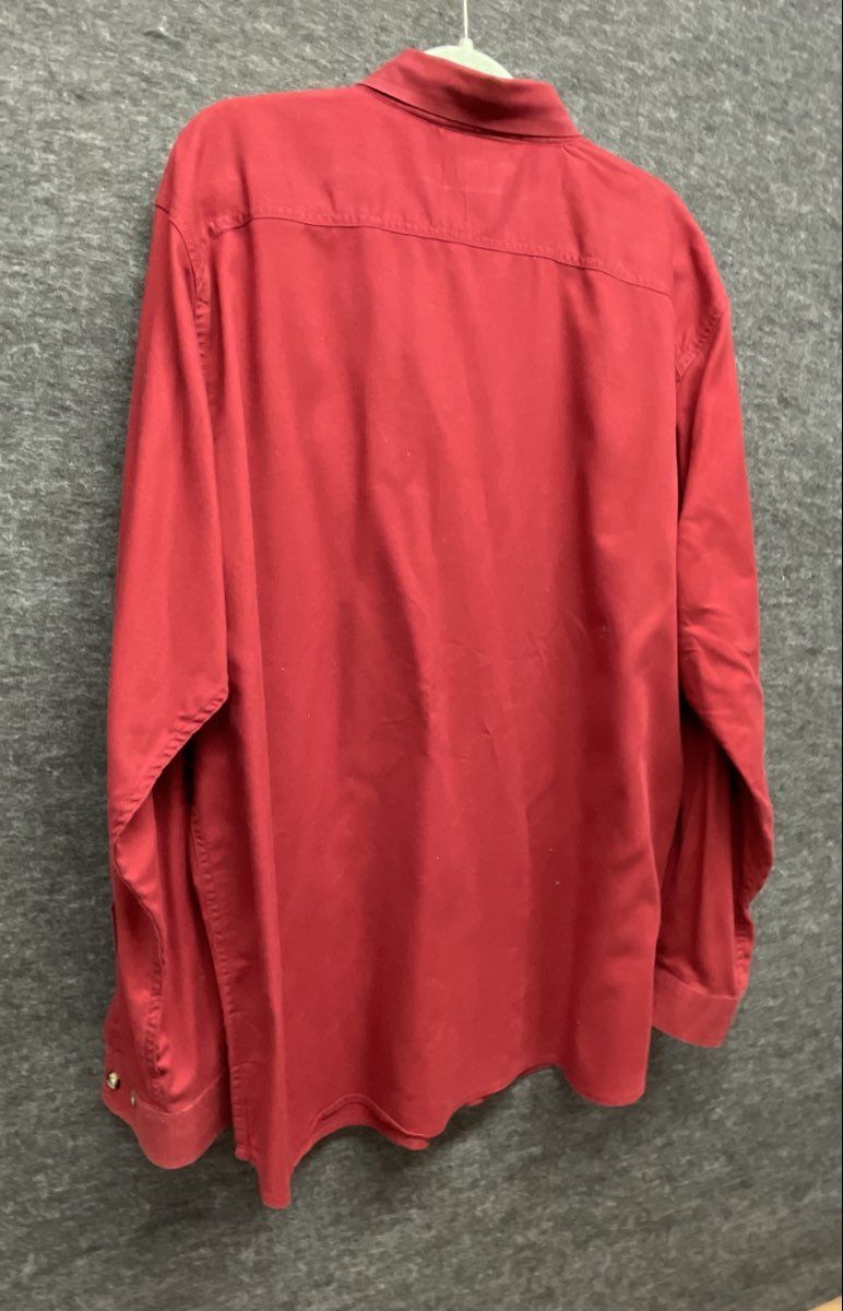 Columbia Men's Burgundy Silver Ridge Herringbone Roll Tab Sleeve Shirt Sz XL