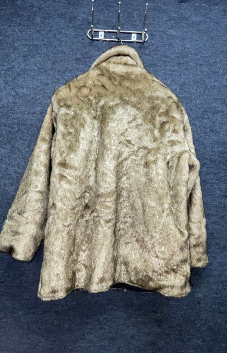 Vintage Y2K Komitor Women's Reversible Faux Fur Leather Coat Black Sz M