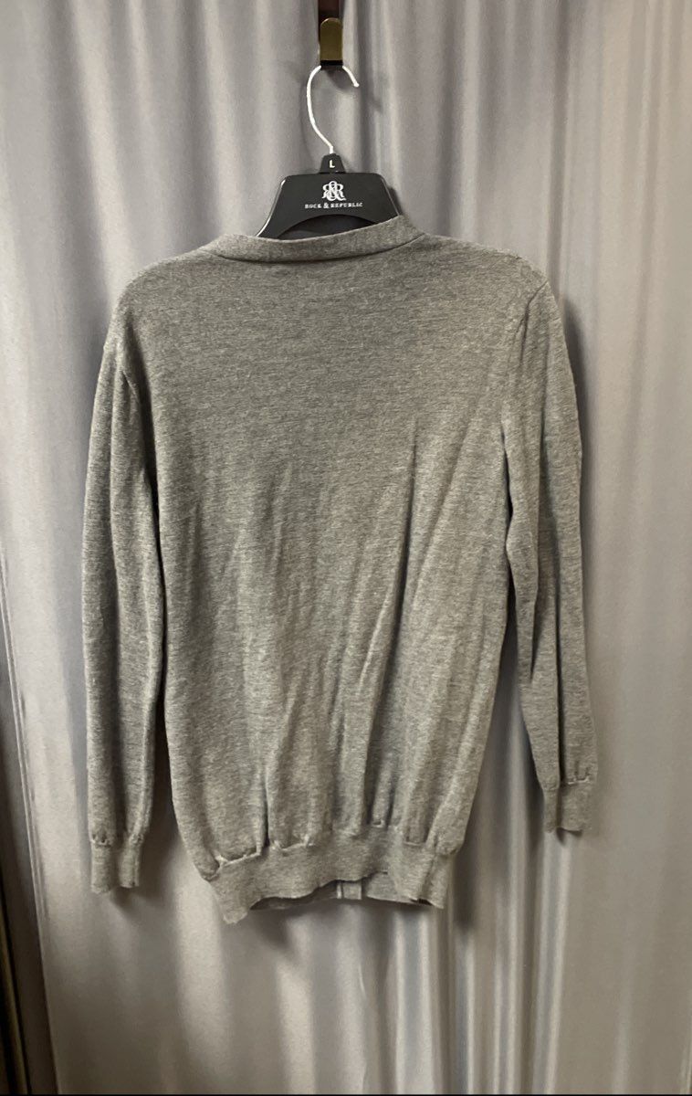 Ralph Lauren Sport Women's Gray Merino Wool Boyfriend Fit Cardigan Sweater Sz L