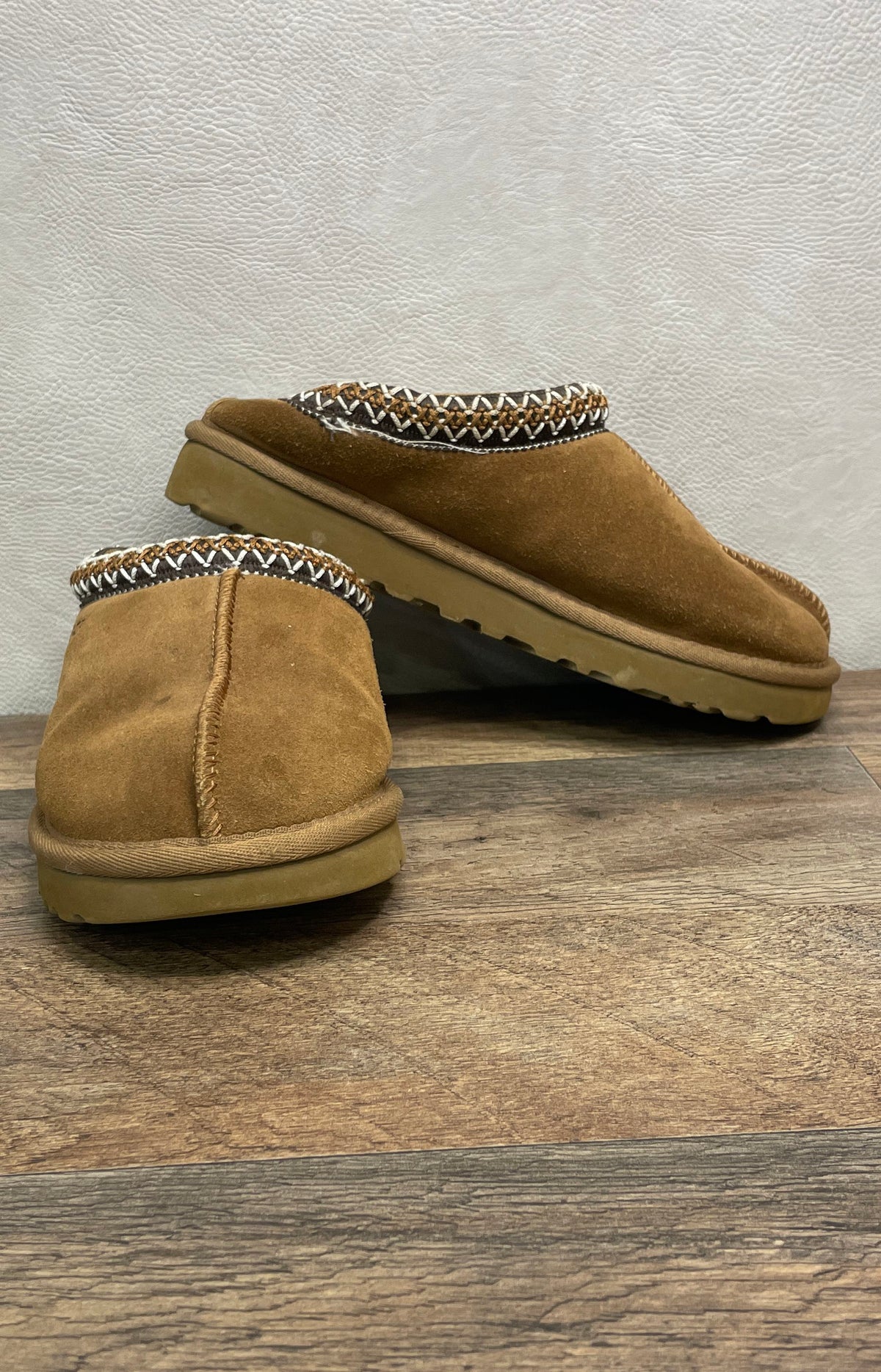 UGG Tasman Slipper Chestnut Suede Braid Clogs Women's Size 6