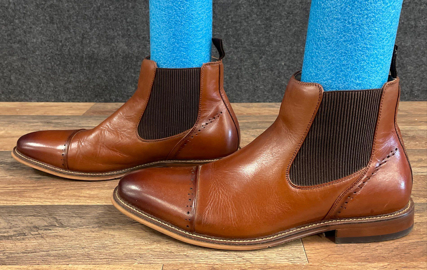 Stacy Adams Redzone Cognac Cap Toe Brogue Chelsea Boot Men's Size 11 M