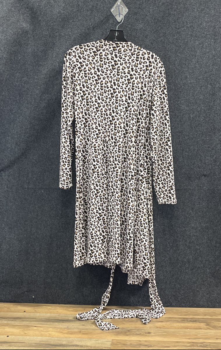Banana Republic Women's Cheetah Print Long Sleeve Midi Wrap Dress Size LP
