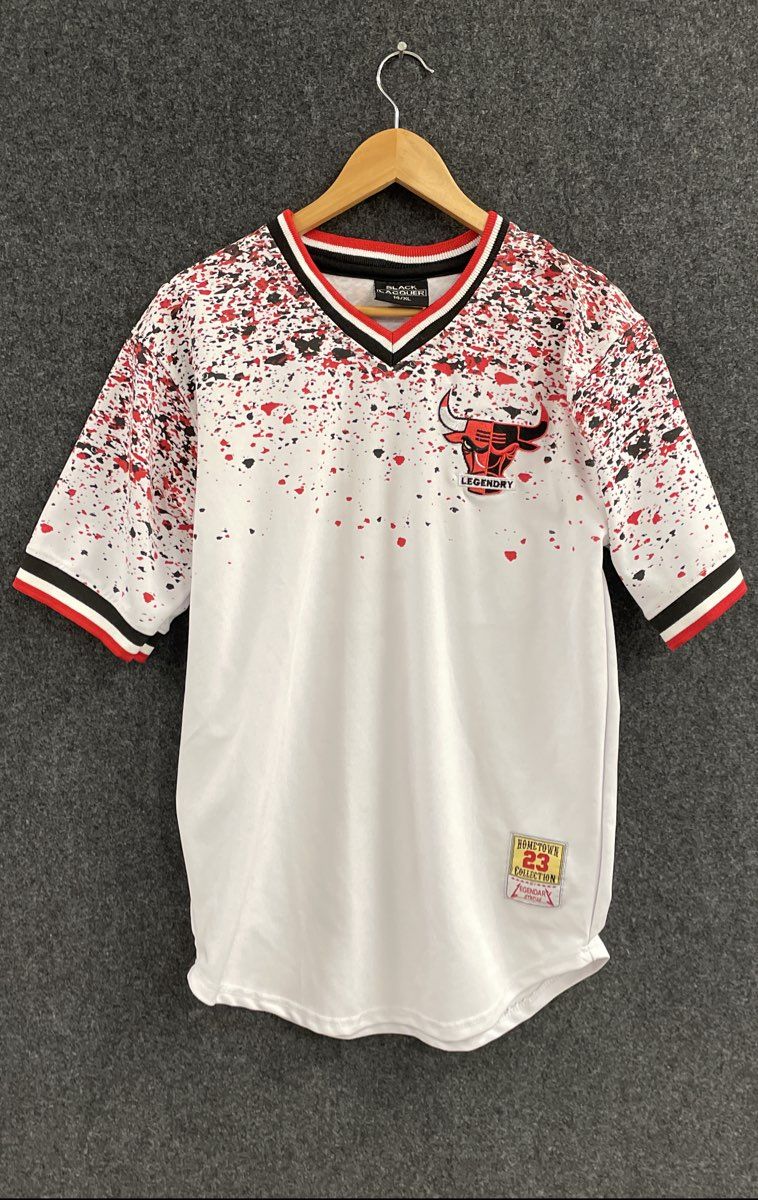 Black Lacquer Boys' White Splatter Jersey Hometown 23 Legendary Sz 14/XL