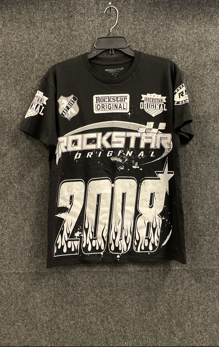 Rockstar Original 2008 Flame Graphic T-Shirt Modern Streetwear Sz S