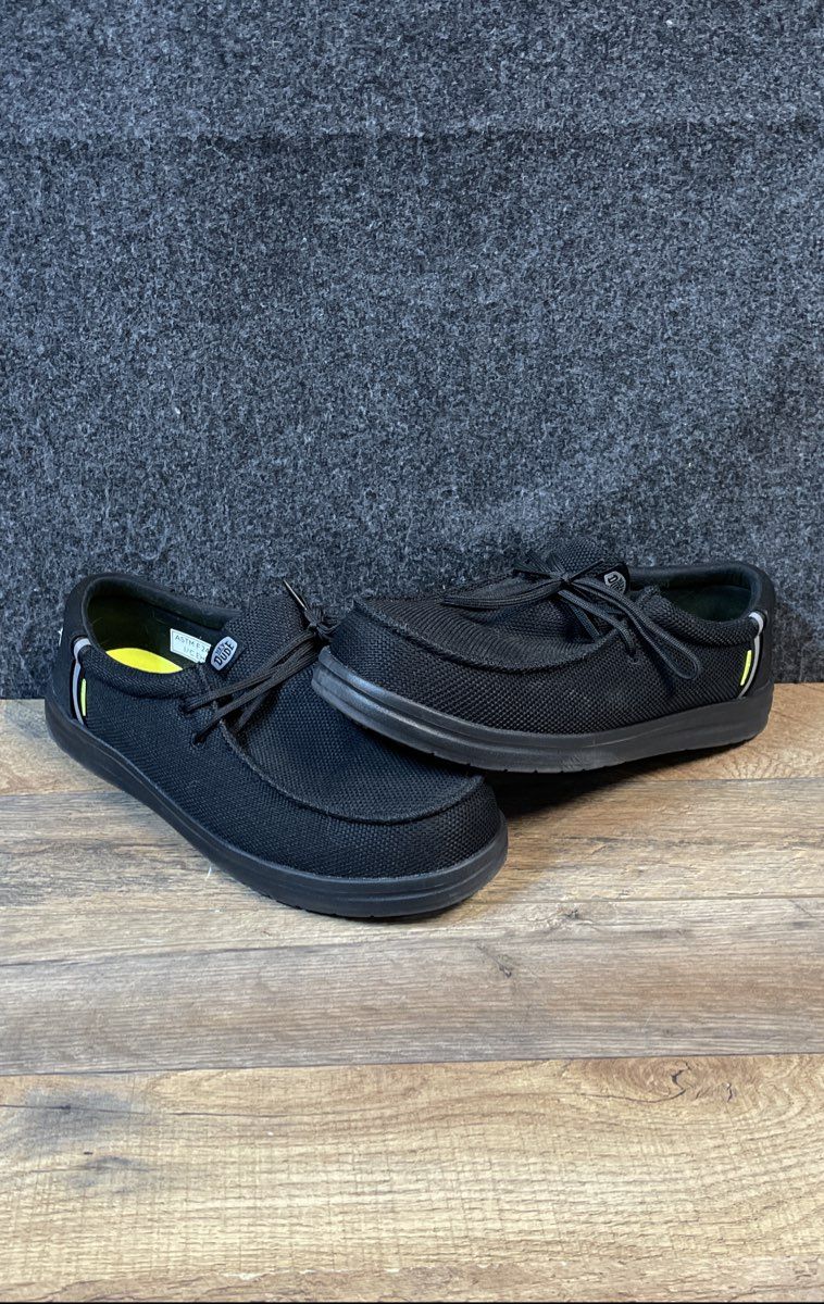 Hey Dude Wally Work CT Black Composite Toe Safety Shoes Men's Size 10
