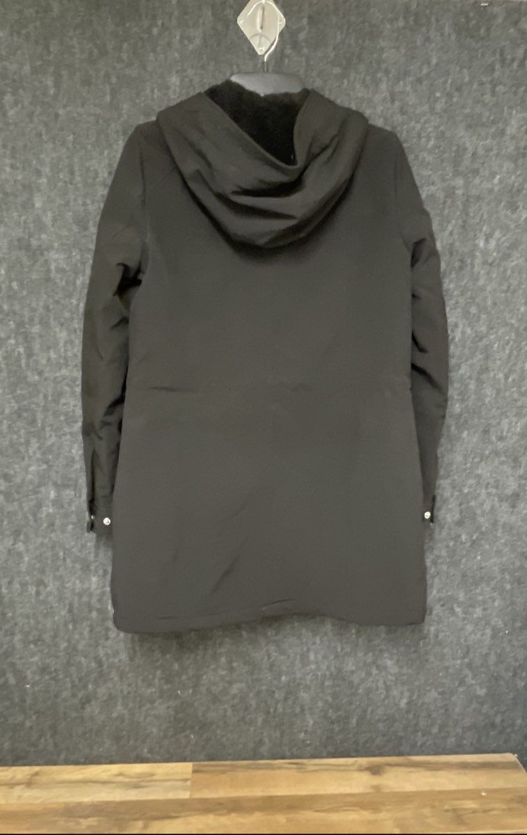 Calvin Klein Women's Black Softshell Hooded Jacket Faux Fur Lined Stretch XS