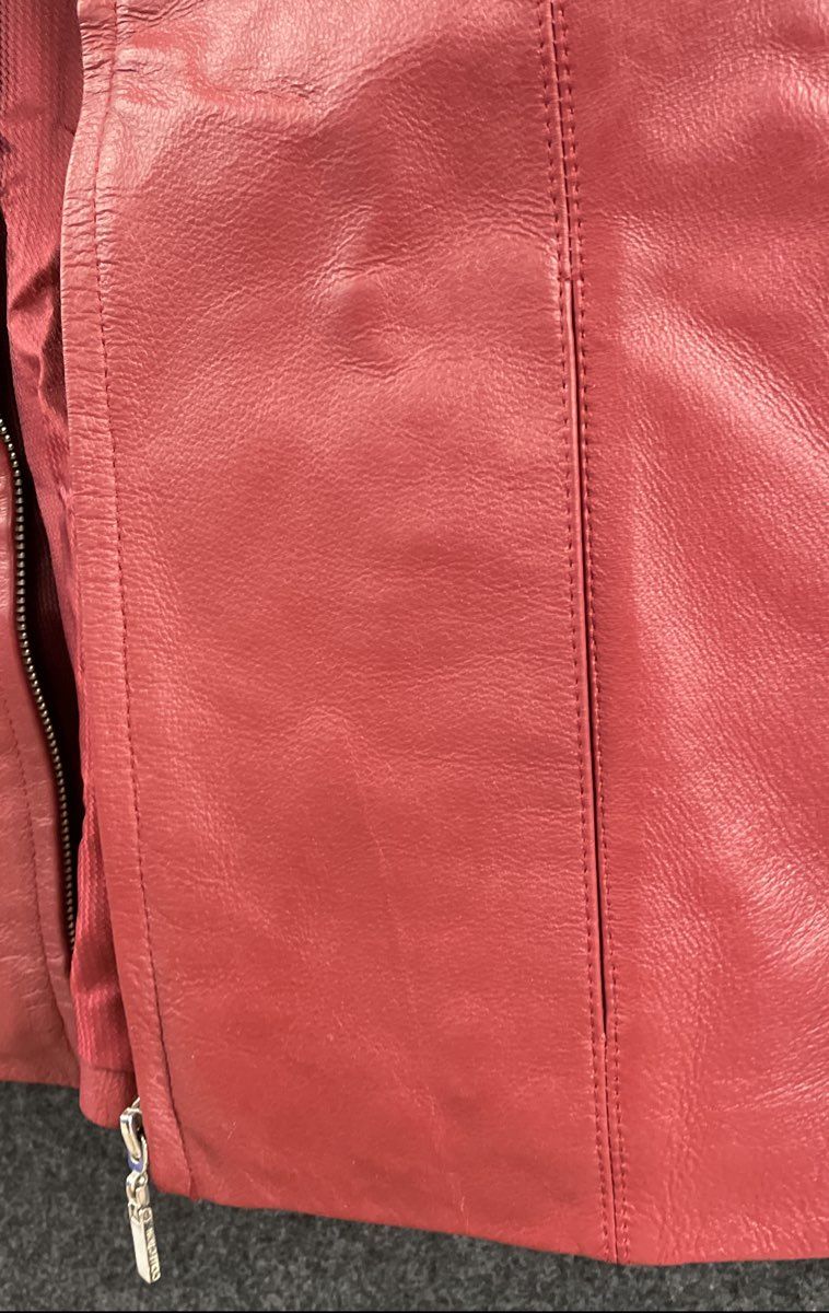Vintage Y2K Adler Collection Women's Red Genuine Leather Full Zip Jacket Sz M