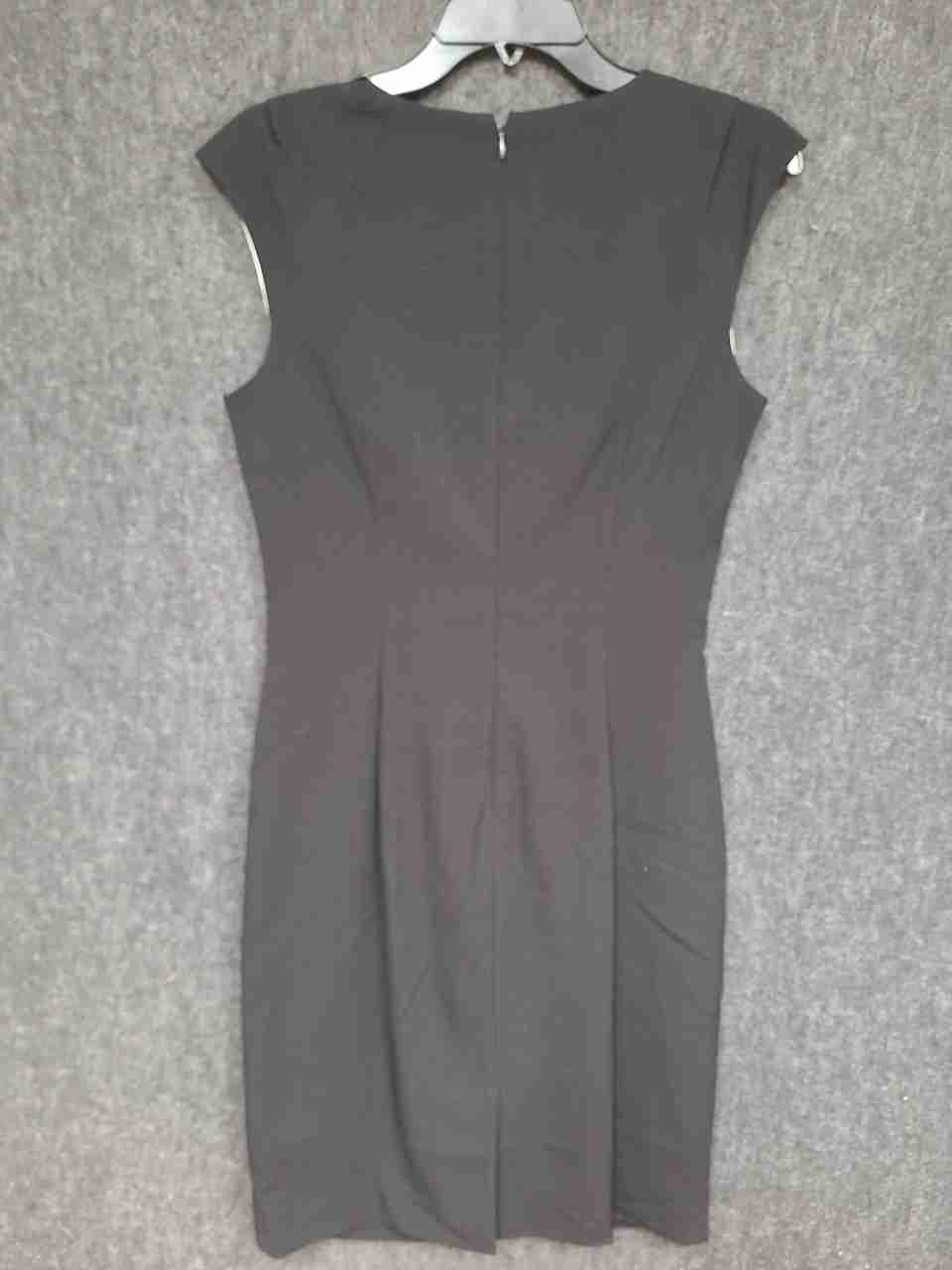 Calvin Klein Women's Black Ruched Sheath Cap Sleeve Work Career Dress Size 6