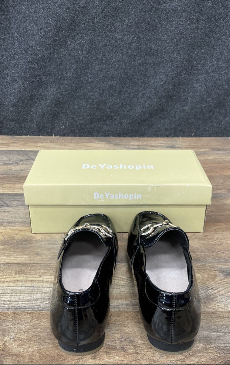 DeYashopIn Black Patent Leather Horsebit Loafers Women's Size 7.5 DS