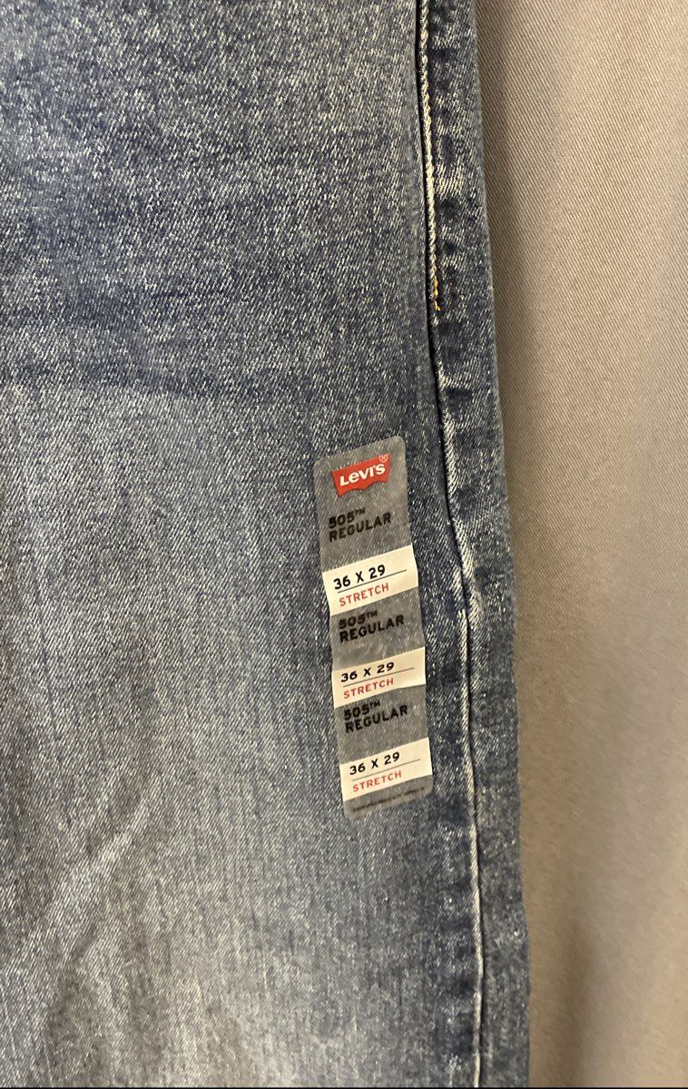 Levi's Men's 505 Regular Fit Blue Stretch Straight Leg Jeans Sz 36x29 NWT