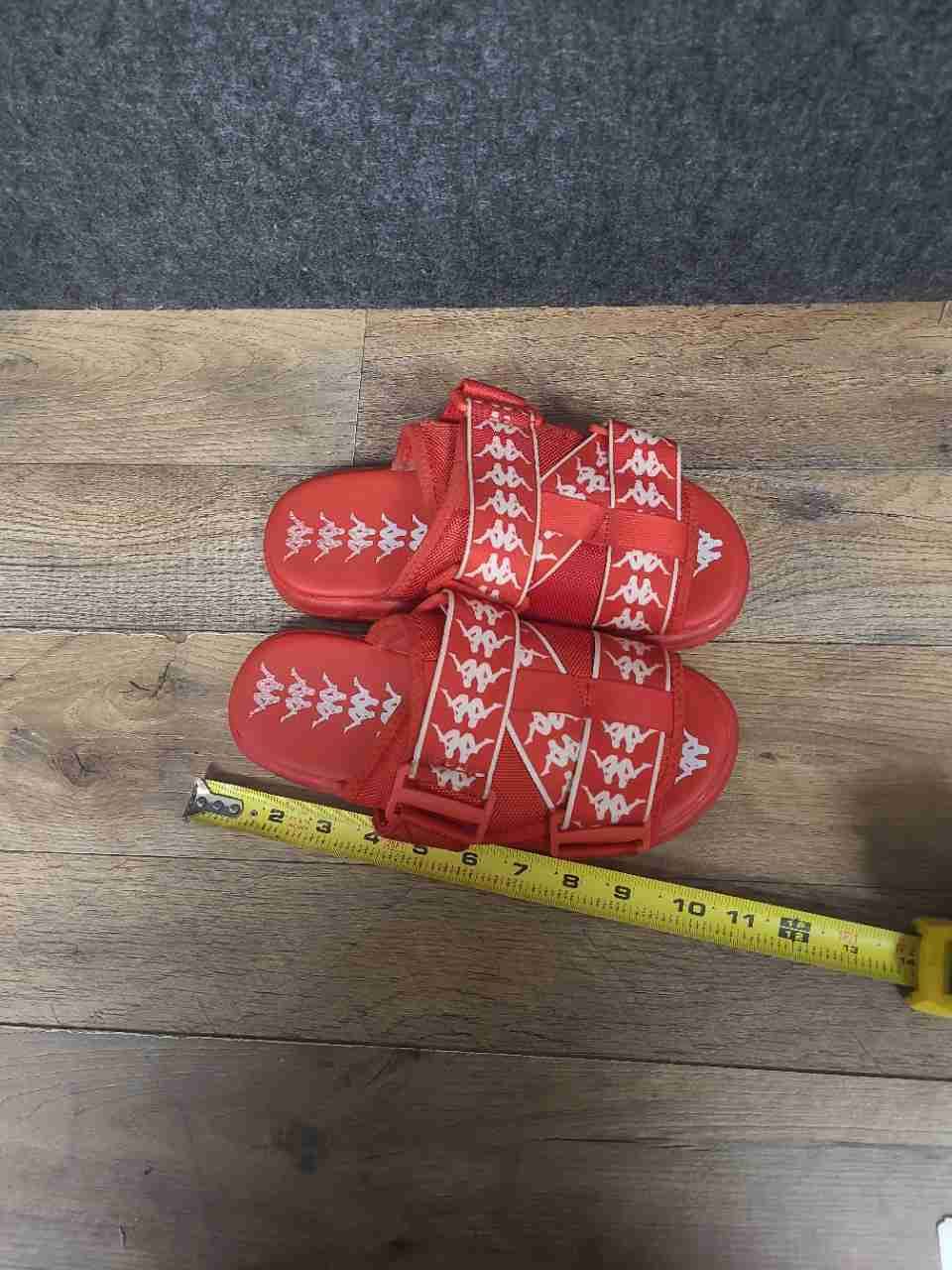 Kappa 222 Banda Mitel 1 Red White Logo Taping Slide Sandals Men's Size 8