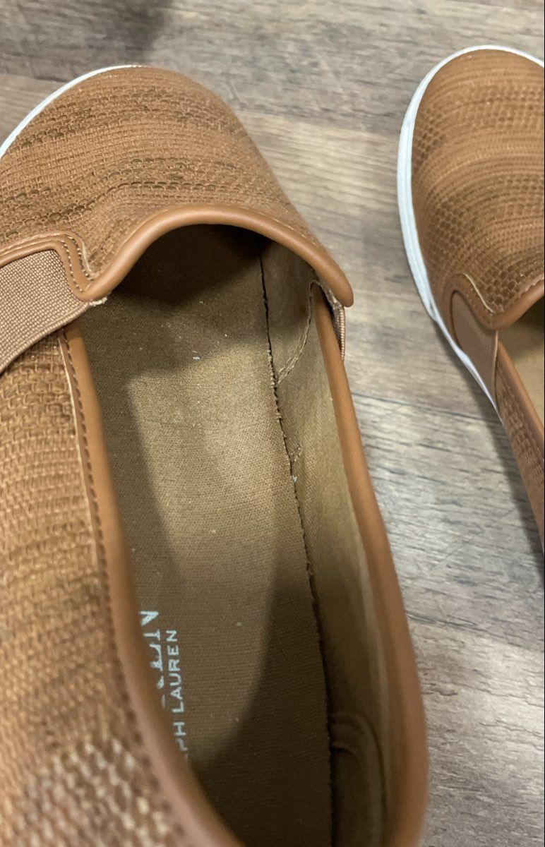 Lauren Ralph Lauren Jinny Tan Woven Slip On Sneakers Women's Size 9
