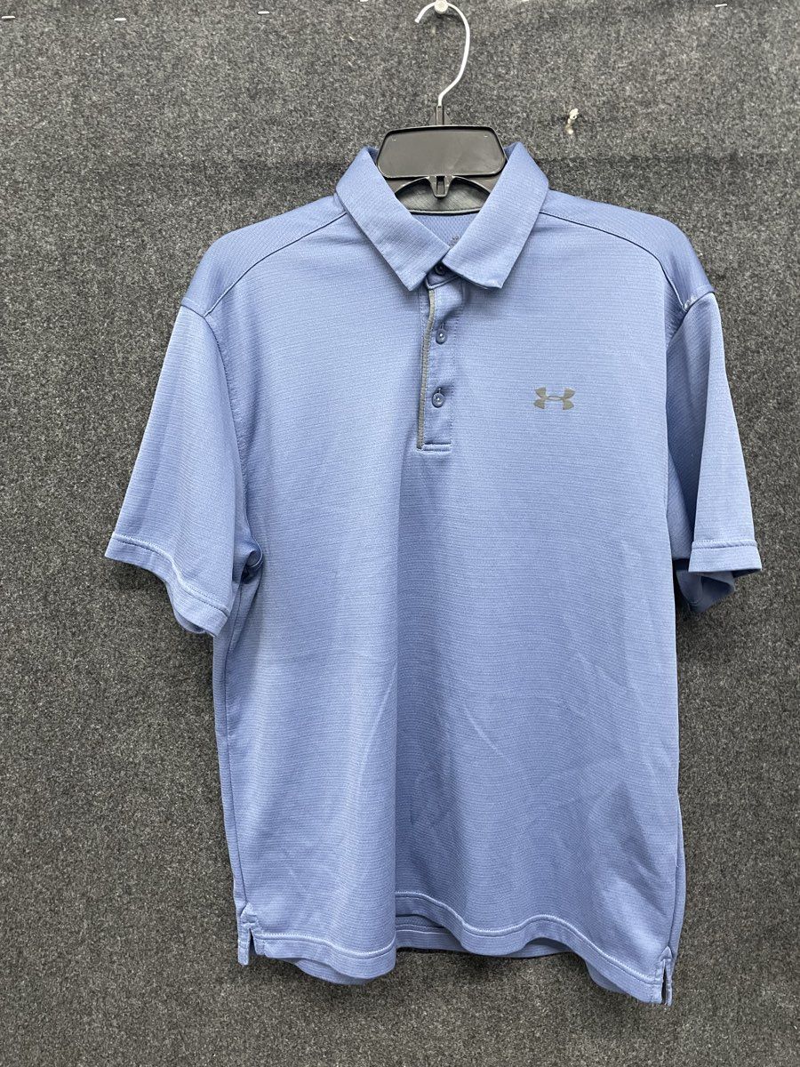 Under Armour Men's Blue HeatGear Loose Fit Short Sleeve Polo Shirt Sz L