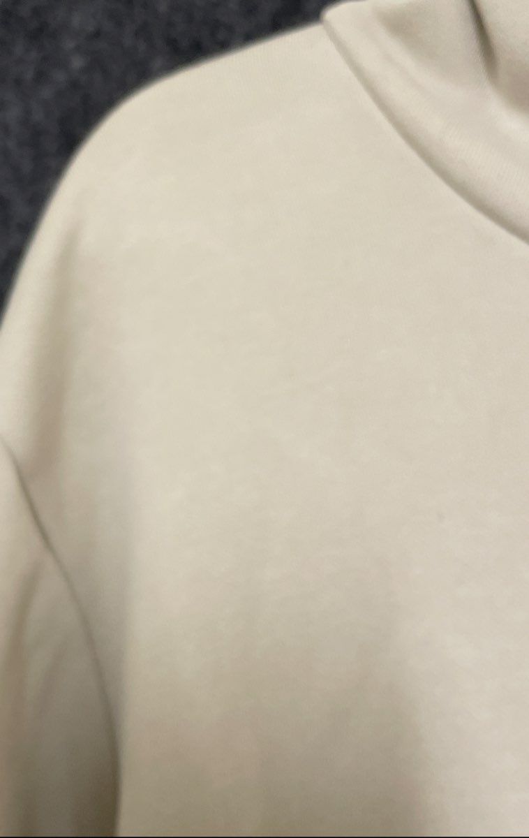 PUMA Men's Fleece Hoodie Beige Cream Tonal Logo Patch Front Pocket Sz XXL