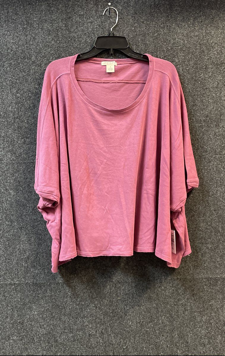 Torrid Women's Festi Cotton Oversized Crew Neck Dolman Red Violet Sz 2X NWT