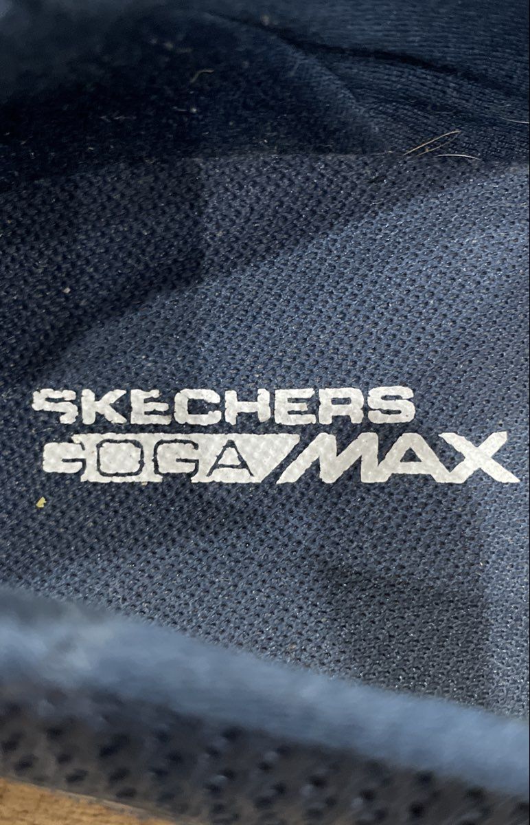 Skechers GoWalk Max Navy Blue White Slip-On Walking Shoes Size 9
