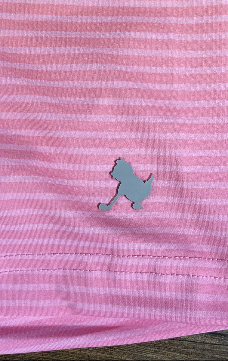 Birdie Bound Men's Golf Polos Lot of 2 Blue Alligator Pink Gradient Sz M