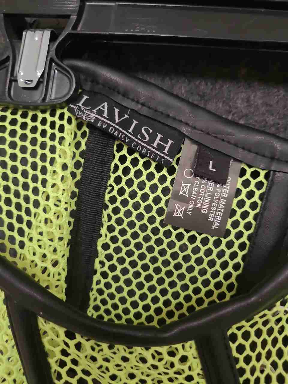 Lavish by Daisy Corsets Women's Neon Yellow Mesh Lace-Up Waist Cincher Belt Sz L