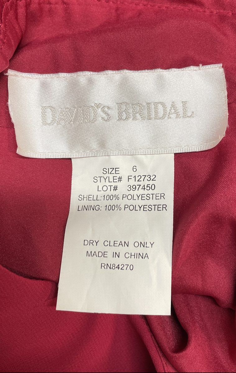 David's Bridal Women's Apple Red Chiffon Sleeveless Formal Dress Sz 6 NWT