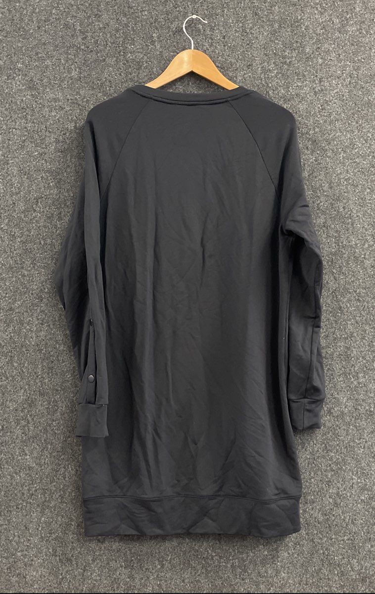 Athleta Women's Black Snappy Sweatshirt Fleece Snap Sleeve Tunic Sz M