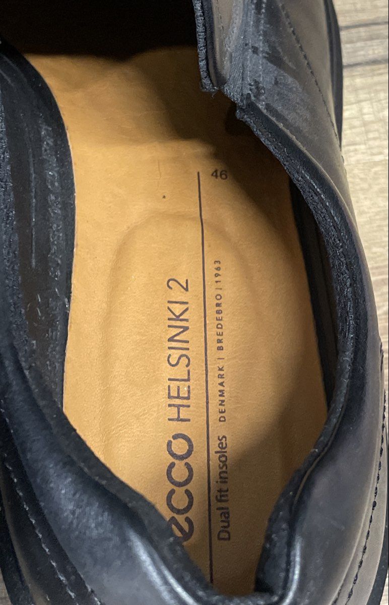 Ecco Helsinki 2 Black Leather Slip-On Dress Shoes Men's Size 12-12.5 EU 46
