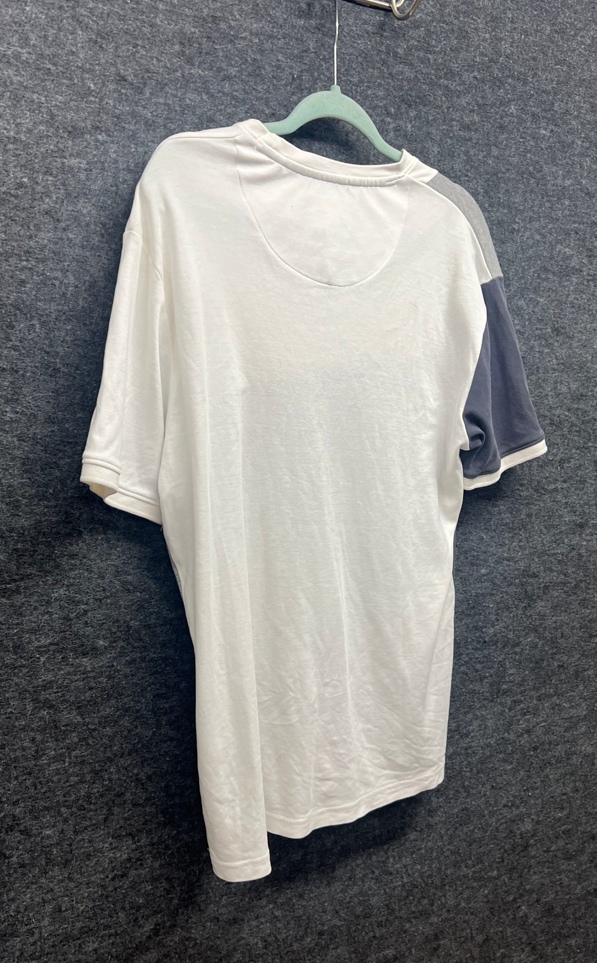 Denim & Flower Ricky Singh Men's White Gray Colorblock T-shirt Sz L