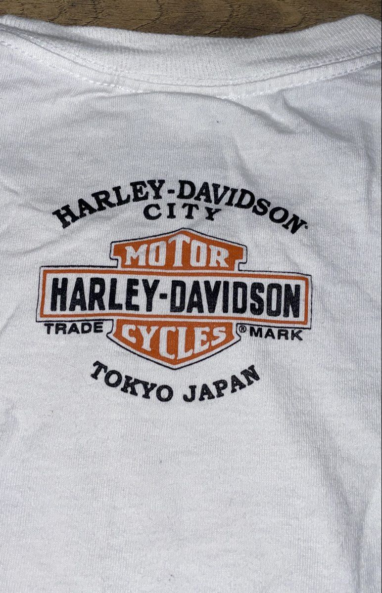 Harley-Davidson Built For Speed Pinup Graphic Tokyo Japan T-Shirt 2012 Sz L