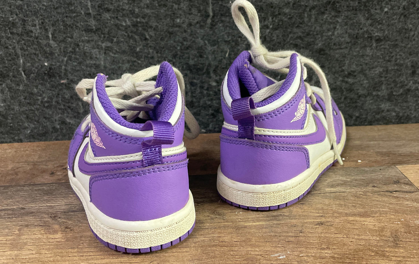 Nike Air Jordan 1 Mid Purple White Toddler Sneakers Size 7C