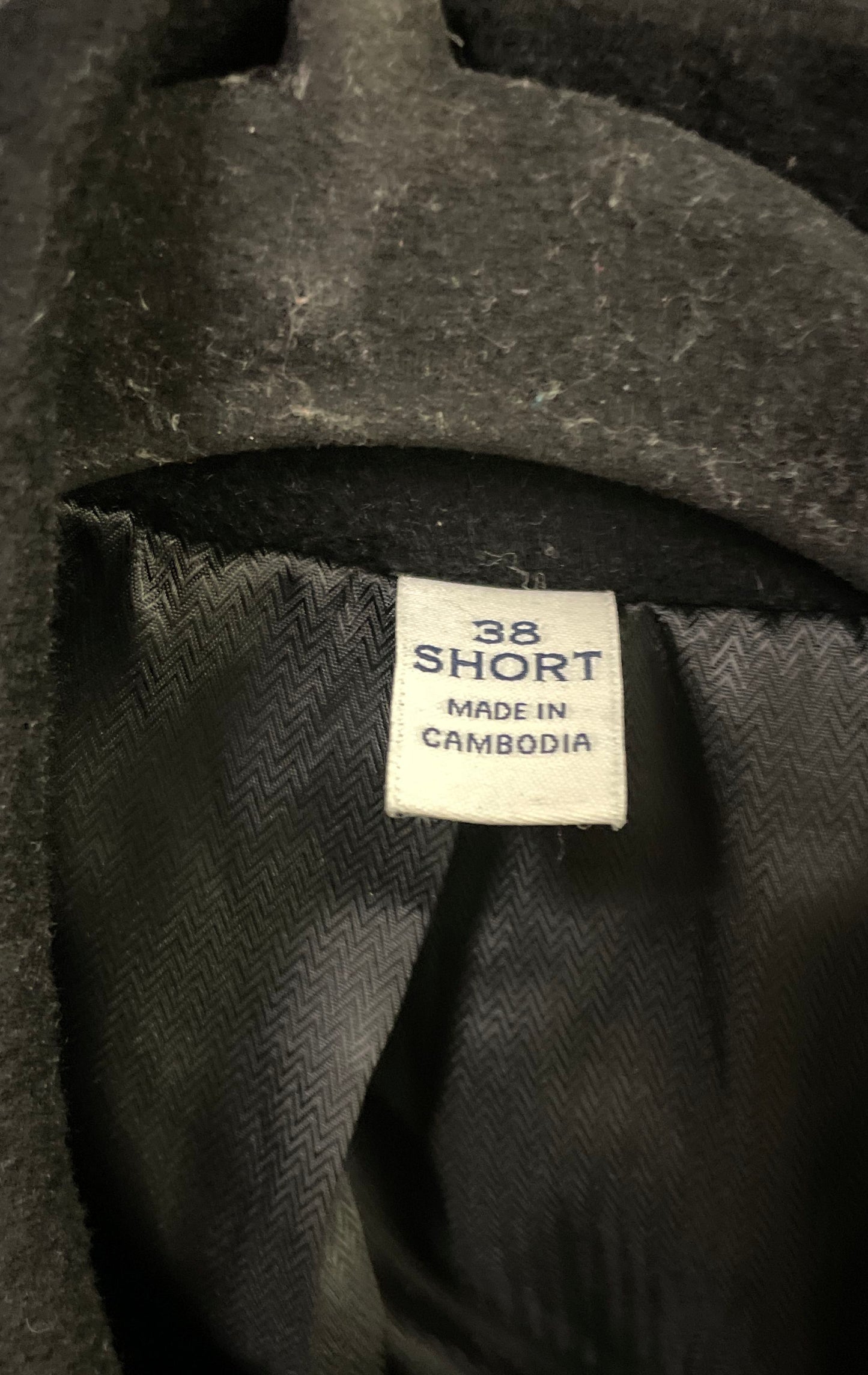 Joseph Abboud Men's Black Single Breasted Overcoat Car Coat Jacket Sz 38 Short
