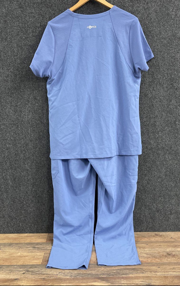 Carhartt Women's Scrub Set Blue Force Modern Fit V-Neck Cargo Pants Sz L