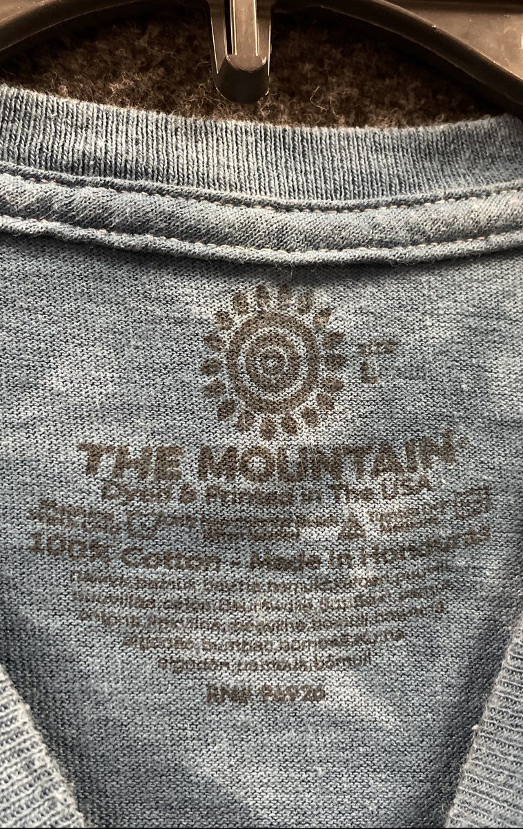 The Mountain Patriotic Bald Eagle American Flag T-Shirt Tie Dye Blue Sz L