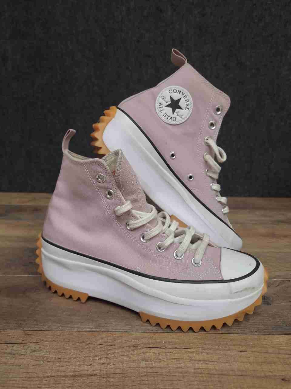 Converse Run Star Hike High Top Pink Quartz White Platform Size Men 7 Women 8.5