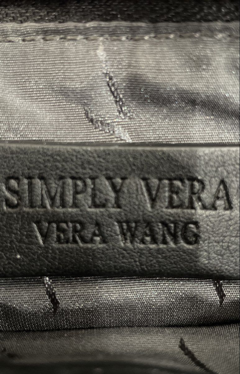 Simply Vera Vera Wang Black Leather Mini Bag Clutch Silver Hardware