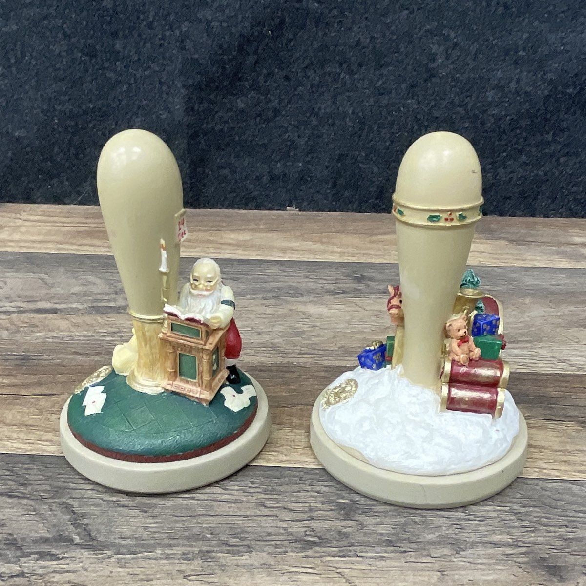 Pair of 1998 Brown Bag Cookie Art Stamp Santa Mail Bag & Santa's Sleigh #44 #46