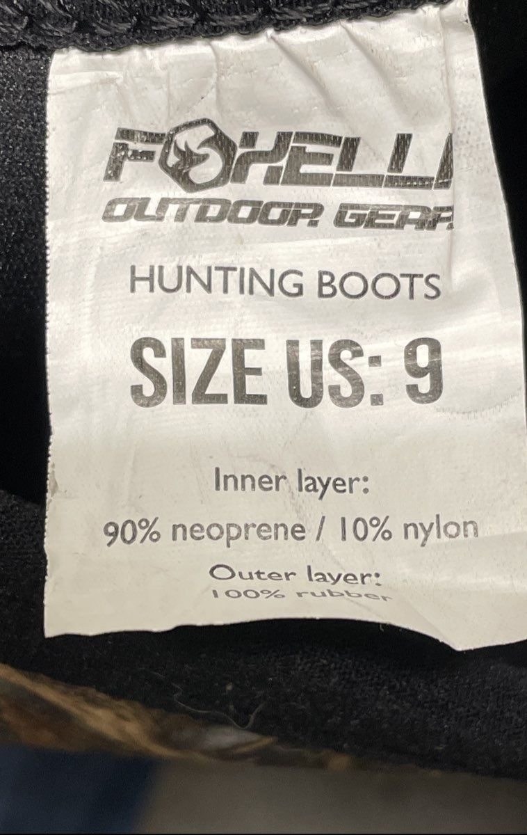 Foxelli Outdoor Gear Neoprene Hunting Boots Waders Size 9 Camo Rubber