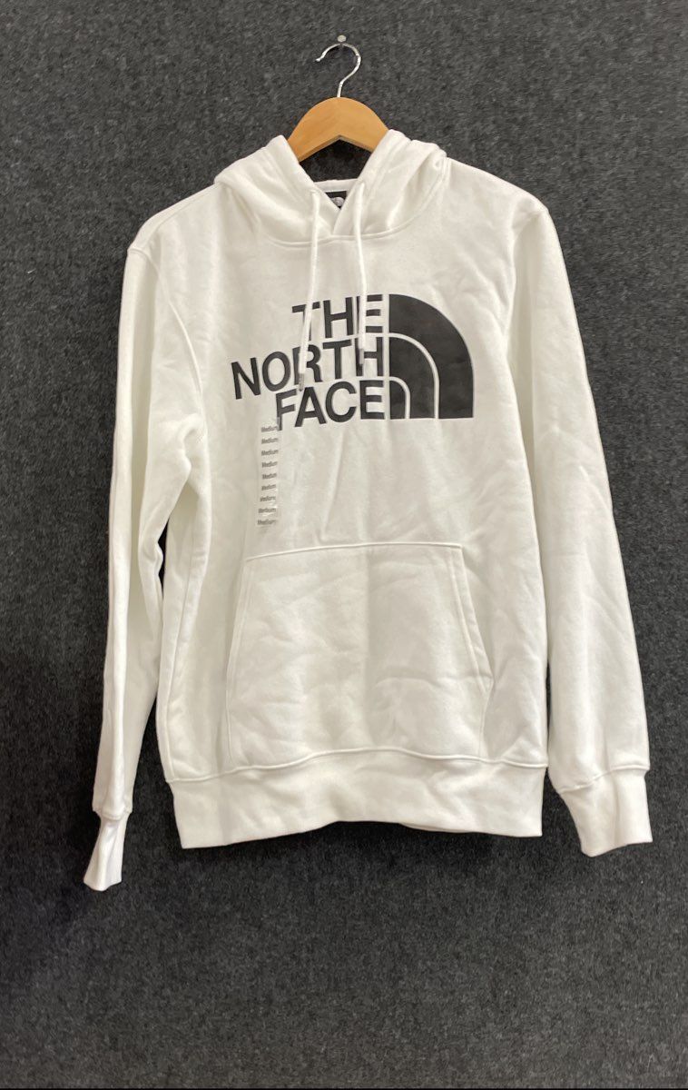 The North Face Men's White Large Logo Graphic Hoodie Sweatshirt NWOT Sz M
