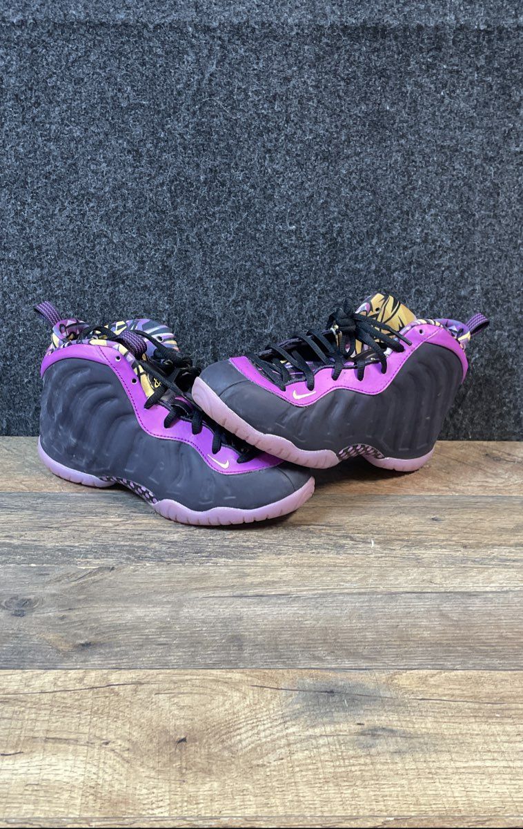 Nike Little Posite One Cave Purple Vivid Sulfur Kids Sneakers Size 2.5Y