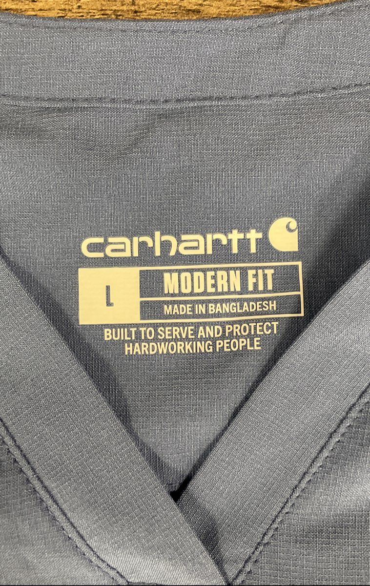 Carhartt Women's Scrub Set Blue Force Modern Fit V-Neck Cargo Pants Sz L