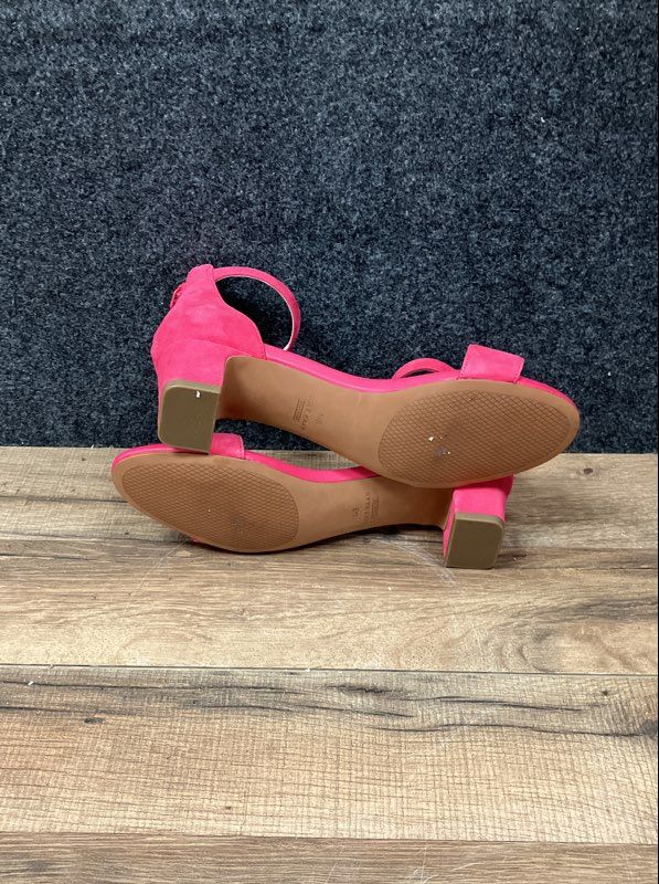 Cole Haan Grand 360 Pink Suede Ankle Strap Block Heel Sandals Size 5.5