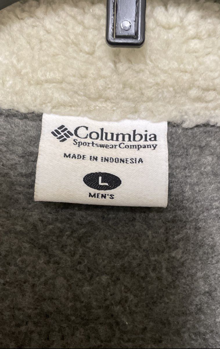Columbia Men's Gray 1/4 Zip Fleece Pullover Sweater Sherpa Lined Collar Size L