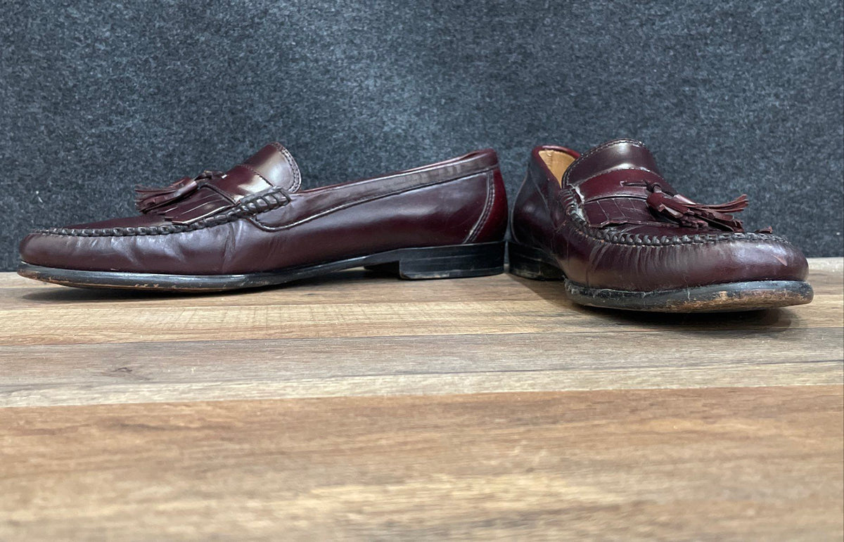 G.H. Bass & Co. Brown Leather Tassel Kiltie Loafers Dress Shoes Size 12