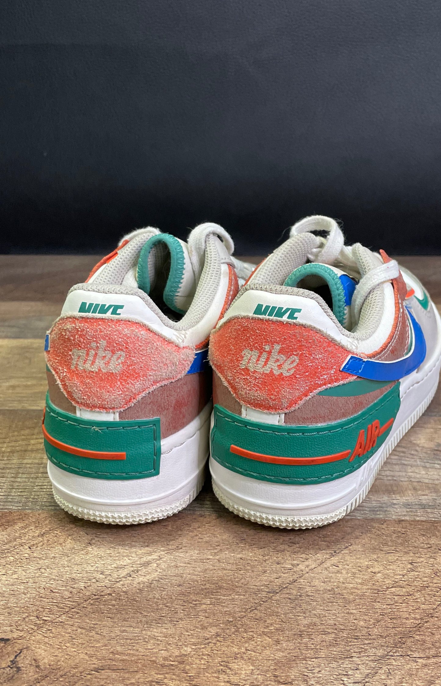Nike Air Force 1 Shadow Multicolor Grey Blue Green Women's Sneakers Size 6